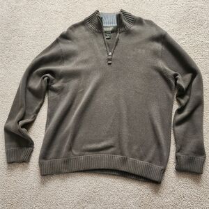 Eddie Bauer Men's Olive Green Quarter-zip Sweater - Size L